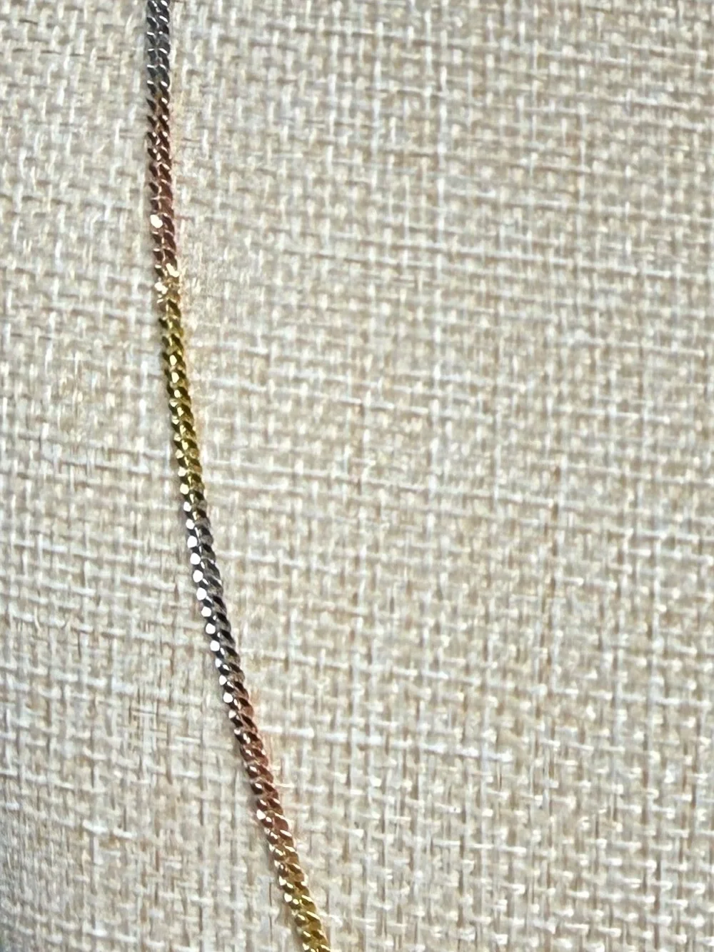 TriColor Gold Plated 925 Sterling Silver Cuban Chain Necklace-New